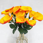 Artificial Calla Lily Bouquet, Silk Mini Calla Lilies, Wedding Bouquet, Home Decor, 12" Height, 7 Blooms, 2" Diameter