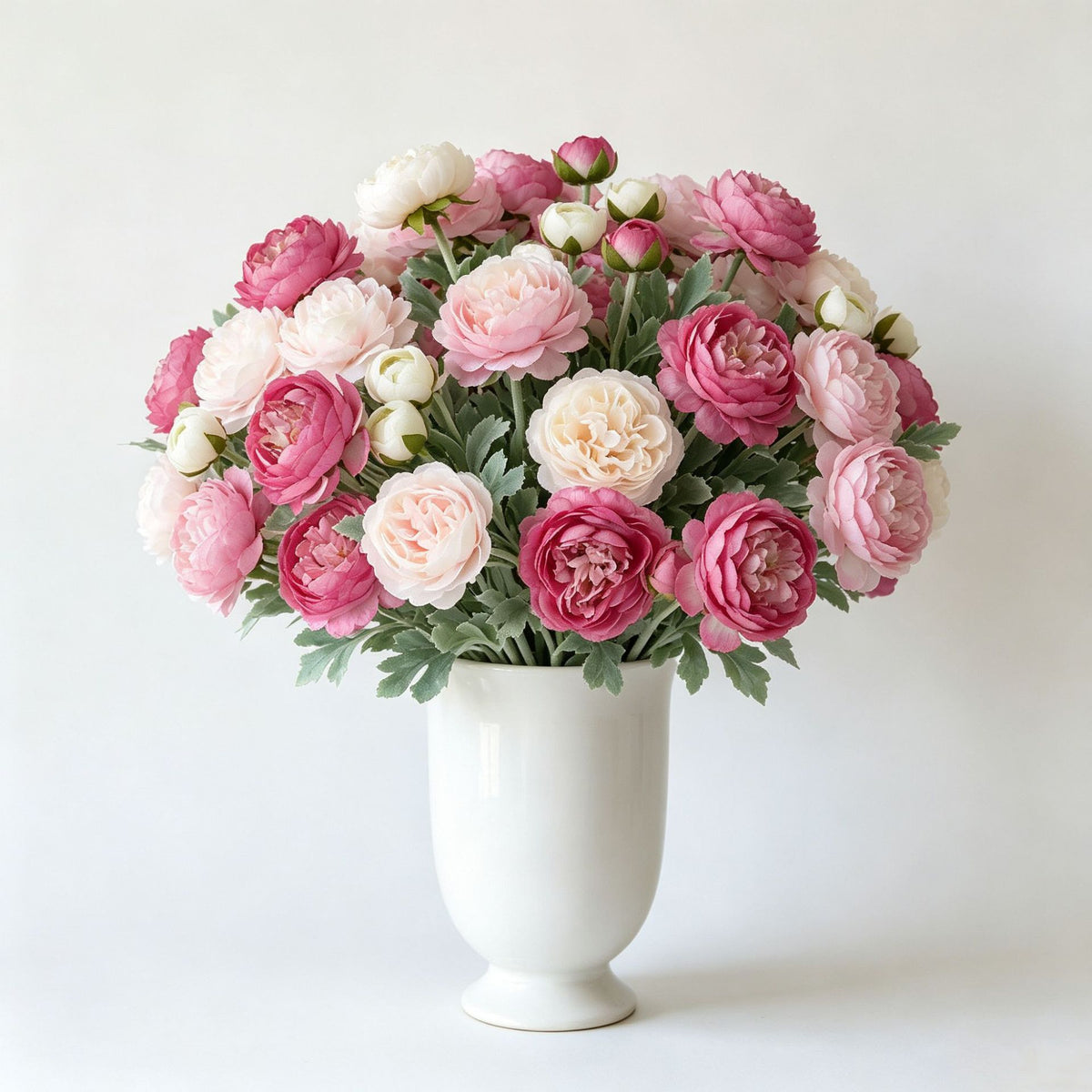 Premium Velvet-Touch Lotus Flower Bush, 3 Blooms, 20" Tall, Silk Wedding Bouquet, Indoor Decor
