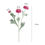 Premium Velvet-Touch Lotus Flower Bush, 3 Blooms, 20" Tall, Silk Wedding Bouquet, Indoor Decor