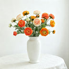 Premium Velvet-Touch Lotus Flower Bush, 3 Blooms, 20" Tall, Silk Wedding Bouquet, Indoor Decor