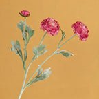 Premium Velvet-Touch Lotus Flower Bush, 3 Blooms, 20" Tall, Silk Wedding Bouquet, Indoor Decor