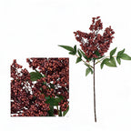 Artificial Nandina Berry Bush, 16" Tall, Realistic Faux Green Plant Decoration for Home, Office, and Events