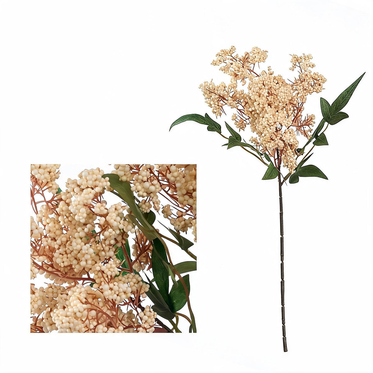 Artificial Nandina Berry Bush, 16" Tall, Realistic Faux Green Plant Decoration for Home, Office, and Events
