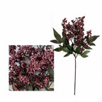 Artificial Nandina Berry Bush, 16" Tall, Realistic Faux Green Plant Decoration for Home, Office, and Events