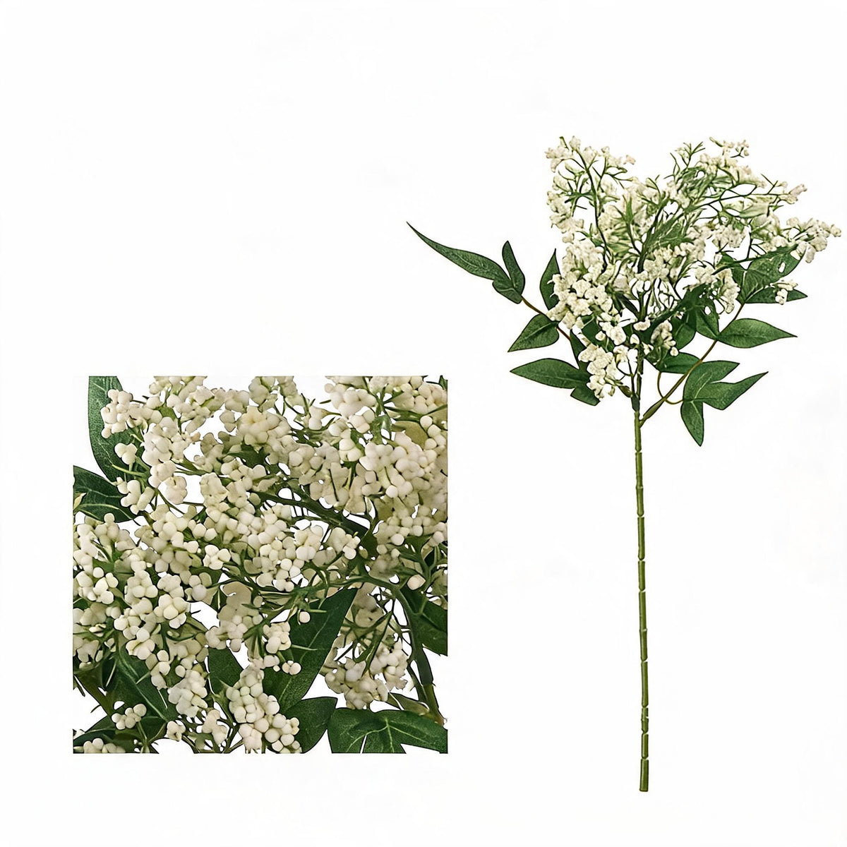 Artificial Nandina Berry Bush, 16" Tall, Realistic Faux Green Plant Decoration for Home, Office, and Events