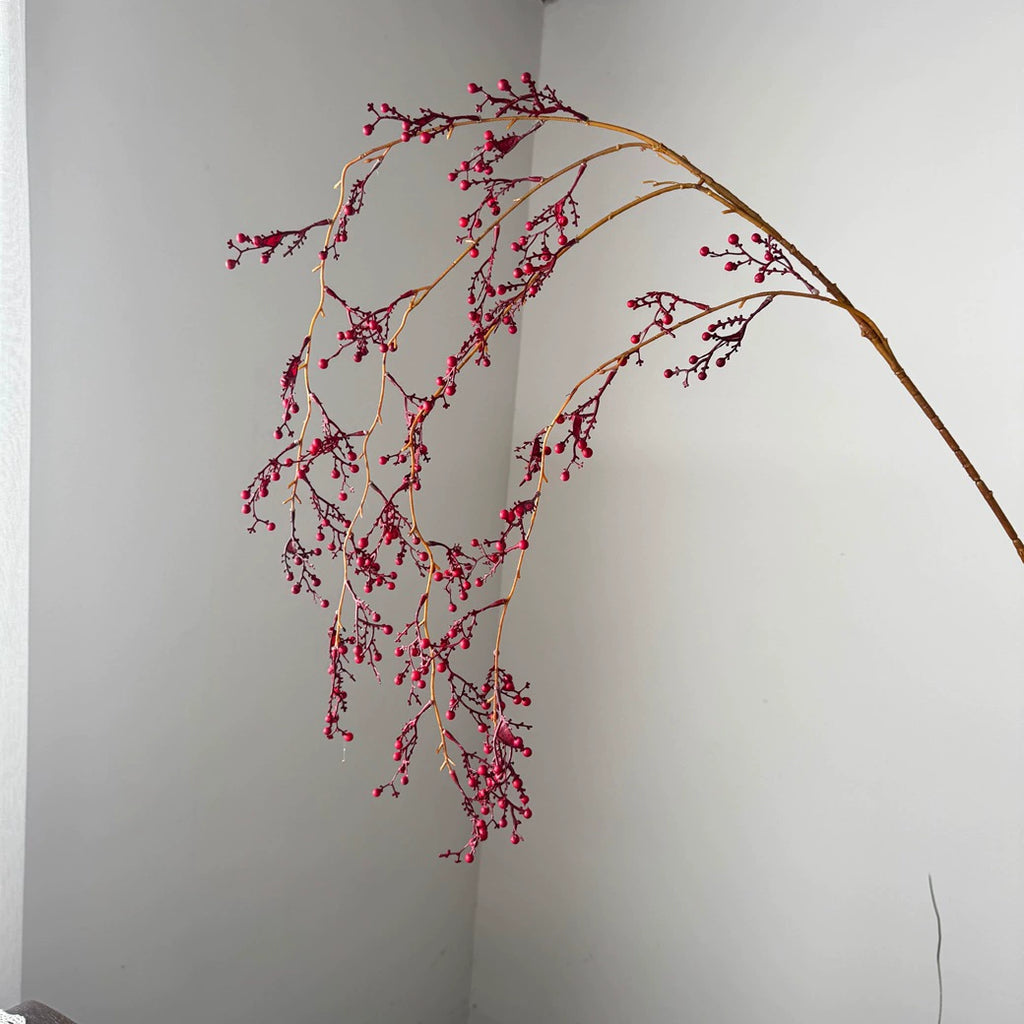 Single Stem Hanging Artificial Flower, Festive Décor, 54" Tall, Red or Orange, Plastic, Indoor Use, Perfect for Hotels, Commercial Spaces, and Home Displays