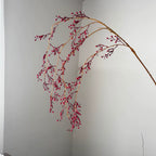 Single Stem Hanging Artificial Flower, Festive Décor, 54" Tall, Red or Orange, Plastic, Indoor Use, Perfect for Hotels, Commercial Spaces, and Home Displays
