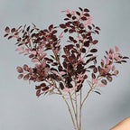 Artificial Red Loropetalum Leaves, Set of 2 Realistic Faux Stems for Home & Office Decor, 26" Tall Bendable Branches, Indoor Use