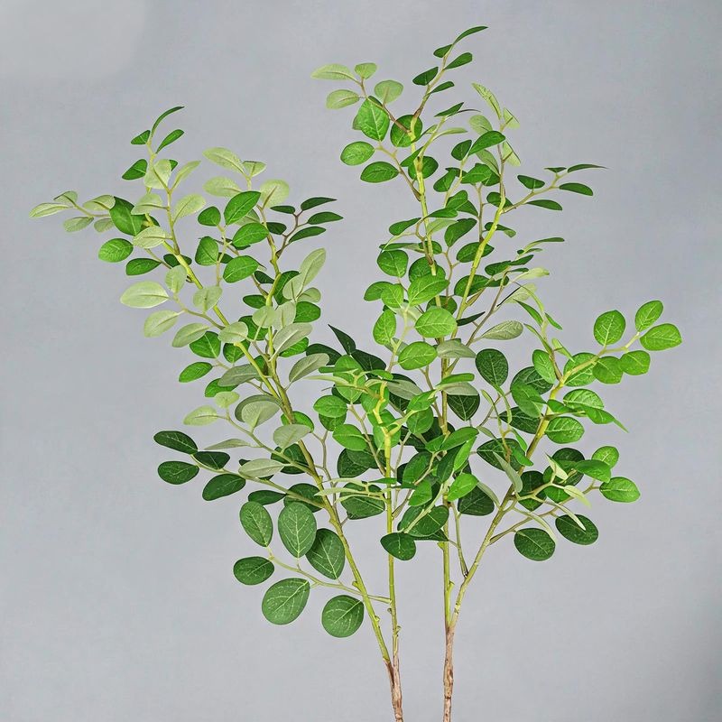Artificial Red Loropetalum Leaves, Set of 2 Realistic Faux Stems for Home & Office Decor, 26" Tall Bendable Branches, Indoor Use