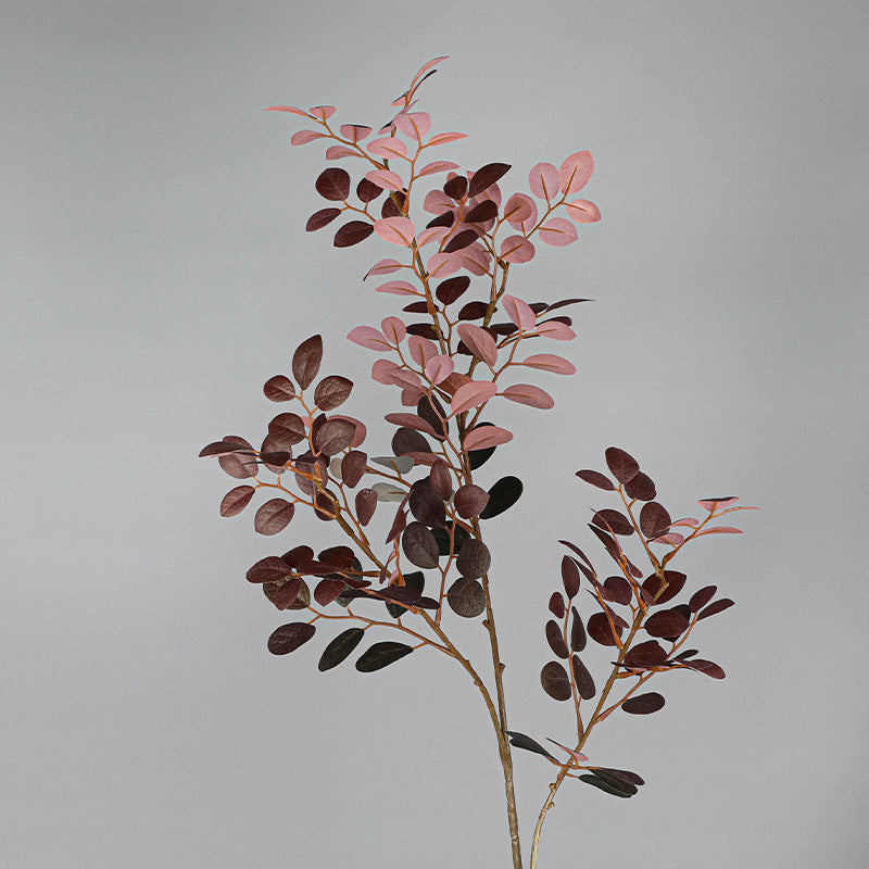 Artificial Red Loropetalum Leaves, Set of 2 Realistic Faux Stems for Home & Office Decor, 26" Tall Bendable Branches, Indoor Use