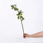 Artificial Green Apple Branch with Leaves, 24" Single Stem Faux Plant for Home Decor, Hotel Displays, and Window Styling