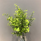 Artificial Eucalyptus Bush, 12" Tall, Plastic PE/PVC, Realistic Greenery for Home, Office, and Commercial Decor