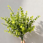 Artificial Eucalyptus Bush, 12" Tall, Plastic PE/PVC, Realistic Greenery for Home, Office, and Commercial Decor