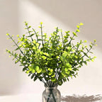 Artificial Eucalyptus Bush, 12" Tall, Plastic PE/PVC, Realistic Greenery for Home, Office, and Commercial Decor