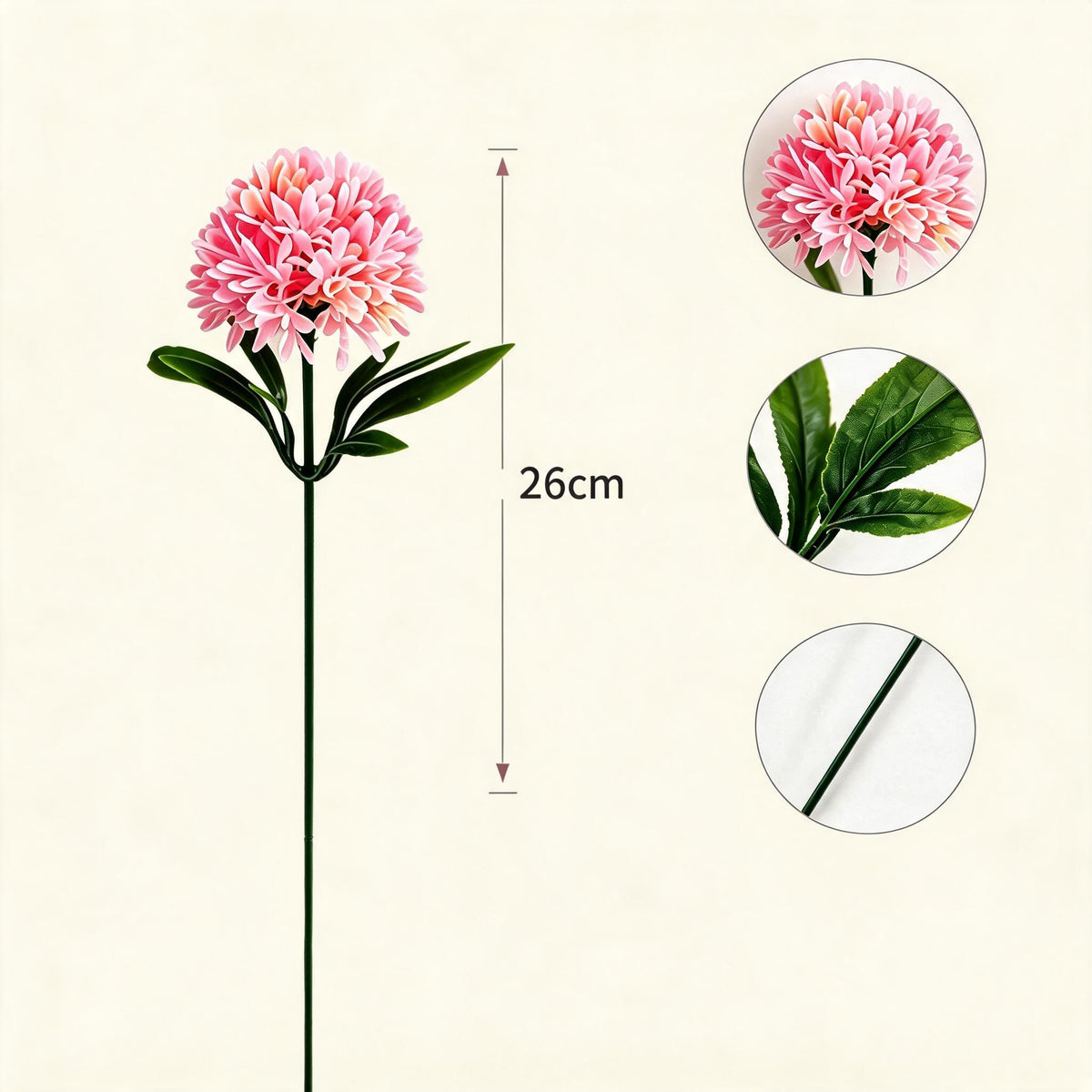 Artificial Hydrangea Dandelion Stems, 10" Tall, Set of 10, Perfect for Wedding Decor & Home Styling