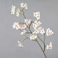 Artificial Silk Pear Blossom Branch, 30" Tall Floral Decor for Home, Hotel & Window Display, Realistic Single Stem with Bendable Wire, Pink or White