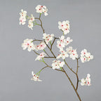 Artificial Silk Pear Blossom Branch, 30" Tall Floral Decor for Home, Hotel & Window Display, Realistic Single Stem with Bendable Wire, Pink or White