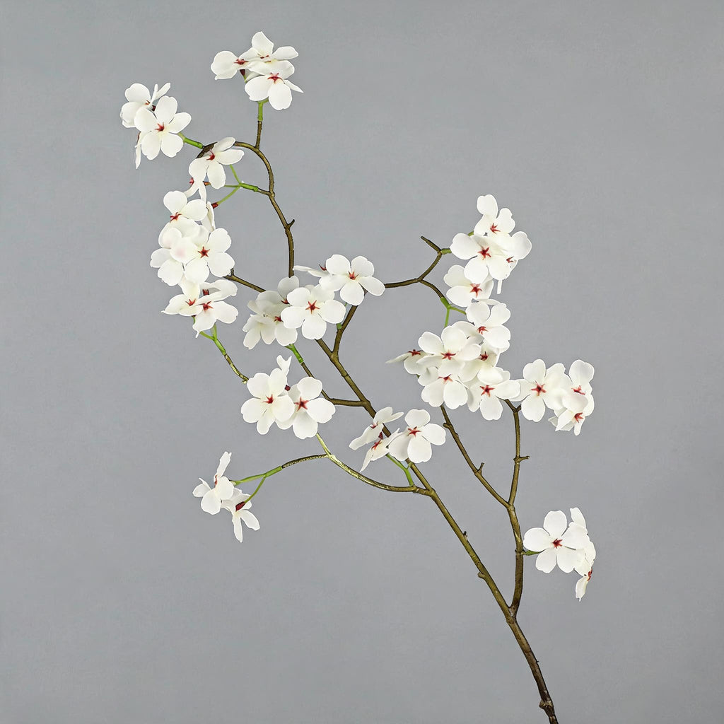 Artificial Silk Pear Blossom Branch, 30" Tall Floral Decor for Home, Hotel & Window Display, Realistic Single Stem with Bendable Wire, Pink or White