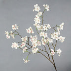 Artificial Silk Pear Blossom Branch, 30" Tall Floral Decor for Home, Hotel & Window Display, Realistic Single Stem with Bendable Wire, Pink or White