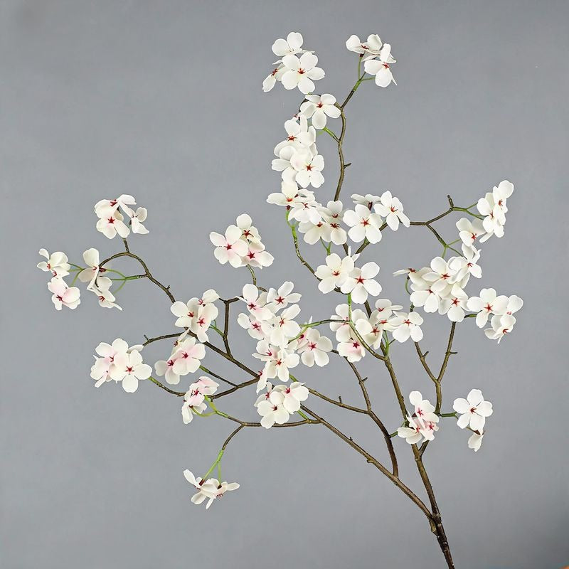 Artificial Silk Pear Blossom Branch, 30" Tall Floral Decor for Home, Hotel & Window Display, Realistic Single Stem with Bendable Wire, Pink or White