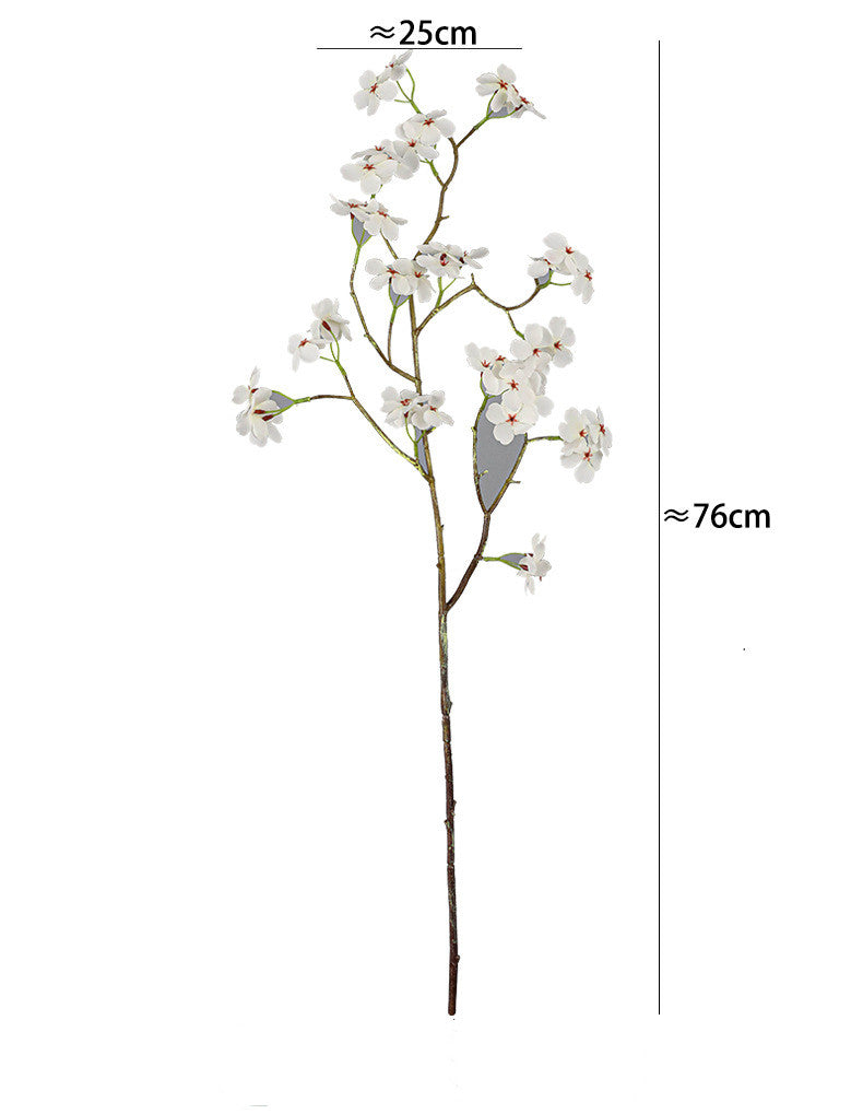 Artificial Silk Pear Blossom Branch, 30" Tall Floral Decor for Home, Hotel & Window Display, Realistic Single Stem with Bendable Wire, Pink or White