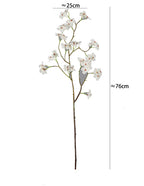 Artificial Silk Pear Blossom Branch, 30" Tall Floral Decor for Home, Hotel & Window Display, Realistic Single Stem with Bendable Wire, Pink or White