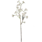 Artificial Silk Pear Blossom Branch, 30" Tall Floral Decor for Home, Hotel & Window Display, Realistic Single Stem with Bendable Wire, Pink or White