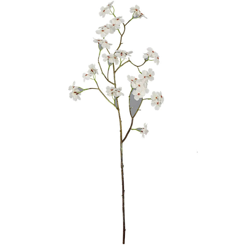Artificial Silk Pear Blossom Branch, 30" Tall Floral Decor for Home, Hotel & Window Display, Realistic Single Stem with Bendable Wire, Pink or White