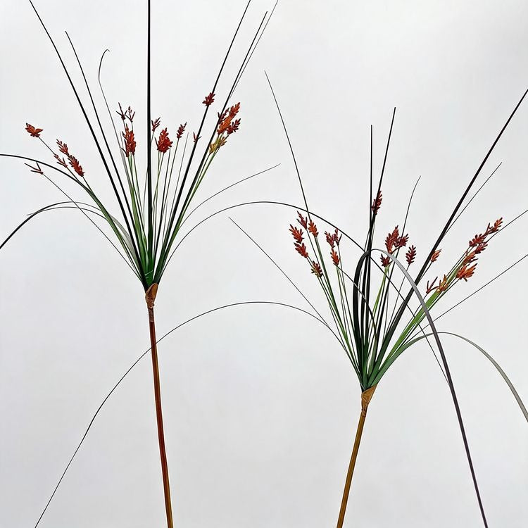 Artificial Umbrella Grass Stems, Set of 2, 53" Tall, PE/PVC Material, Modern Style, Indoor Decor for Office, Hotel, or Display
