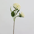 Artificial Hydrangea Stem, Single Stem with 2 Blooms, 21" Tall, Silk Fabric Flowers for Home Decor, Hotel Display, Window Arrangement