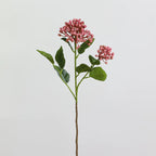 Artificial Hydrangea Stem, Single Stem with 2 Blooms, 21" Tall, Silk Fabric Flowers for Home Decor, Hotel Display, Window Arrangement