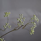Artificial Mulberry Berries, Single Stem, 31" Tall, White and Green, Perfect for Home Decor, Floral Arrangements, and Event Styling