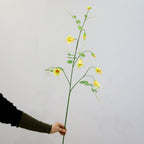 Artificial Clematis Bell Flowers, Single Stem with 8 Blooms, 41" Tall Silk Floral Arrangement for Home, Hotel & Wedding Decor