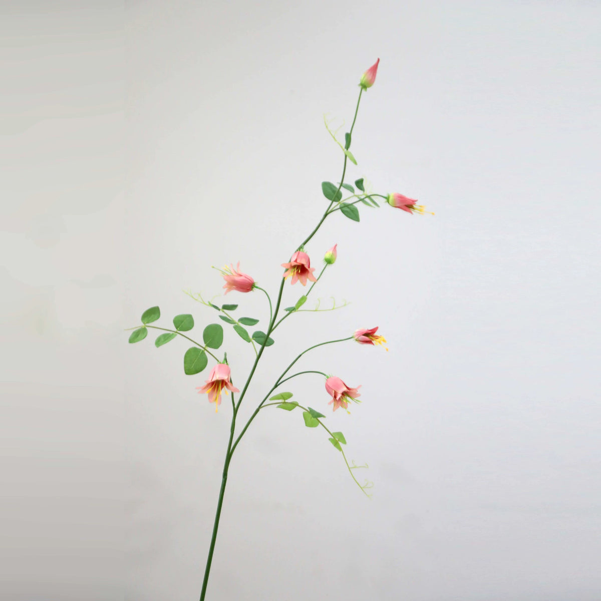 Artificial Clematis Bell Flowers, Single Stem with 8 Blooms, 41" Tall Silk Floral Arrangement for Home, Hotel & Wedding Decor