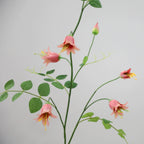 Artificial Clematis Bell Flowers, Single Stem with 8 Blooms, 41" Tall Silk Floral Arrangement for Home, Hotel & Wedding Decor