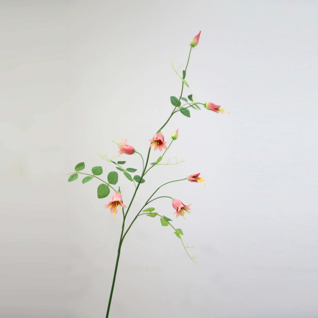 Artificial Clematis Bell Flowers, Single Stem with 8 Blooms, 41" Tall Silk Floral Arrangement for Home, Hotel & Wedding Decor