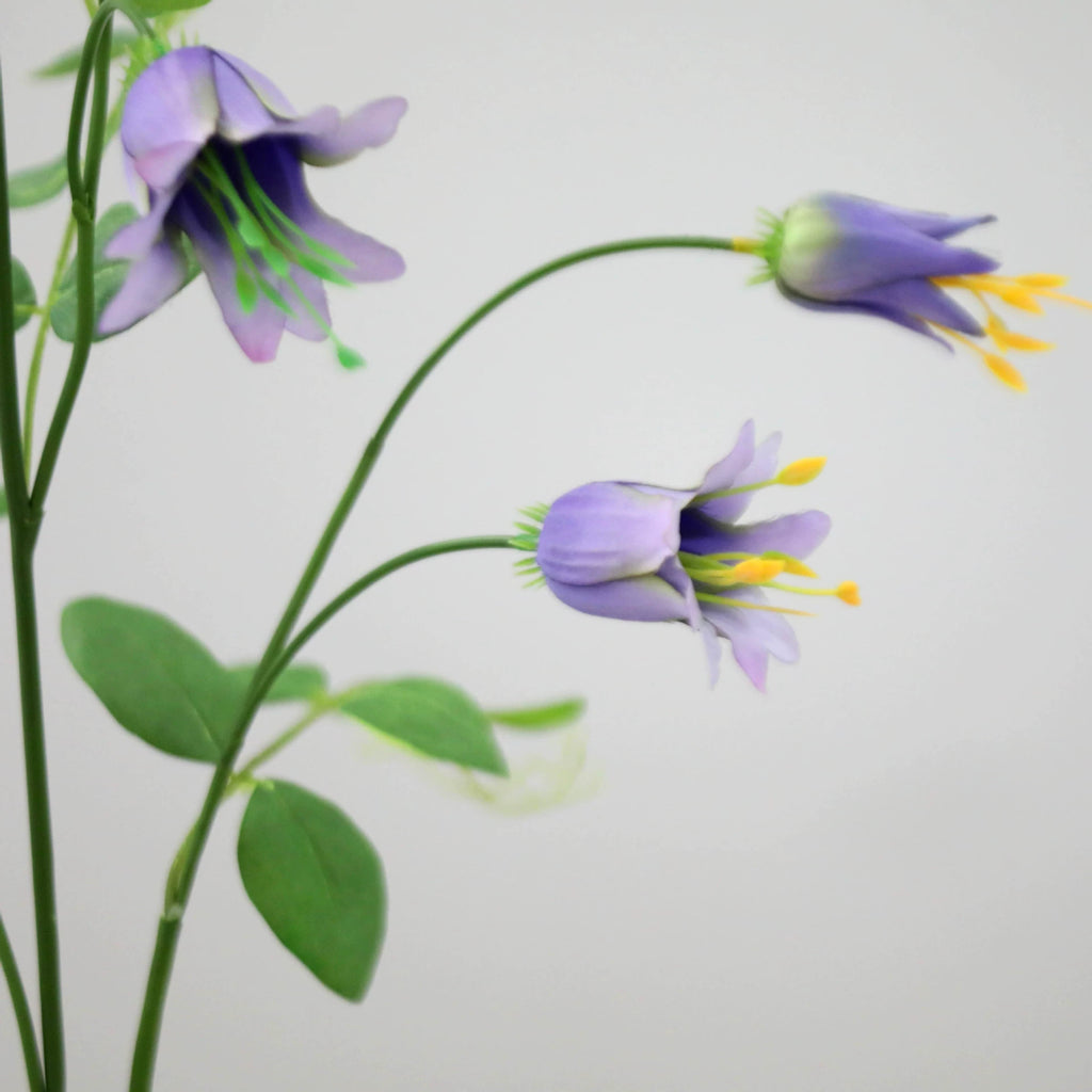 Artificial Clematis Bell Flowers, Single Stem with 8 Blooms, 41" Tall Silk Floral Arrangement for Home, Hotel & Wedding Decor