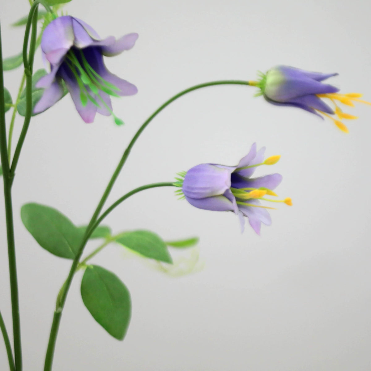 Artificial Clematis Bell Flowers, Single Stem with 8 Blooms, 41" Tall Silk Floral Arrangement for Home, Hotel & Wedding Decor