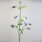 Artificial Clematis Bell Flowers, Single Stem with 8 Blooms, 41" Tall Silk Floral Arrangement for Home, Hotel & Wedding Decor