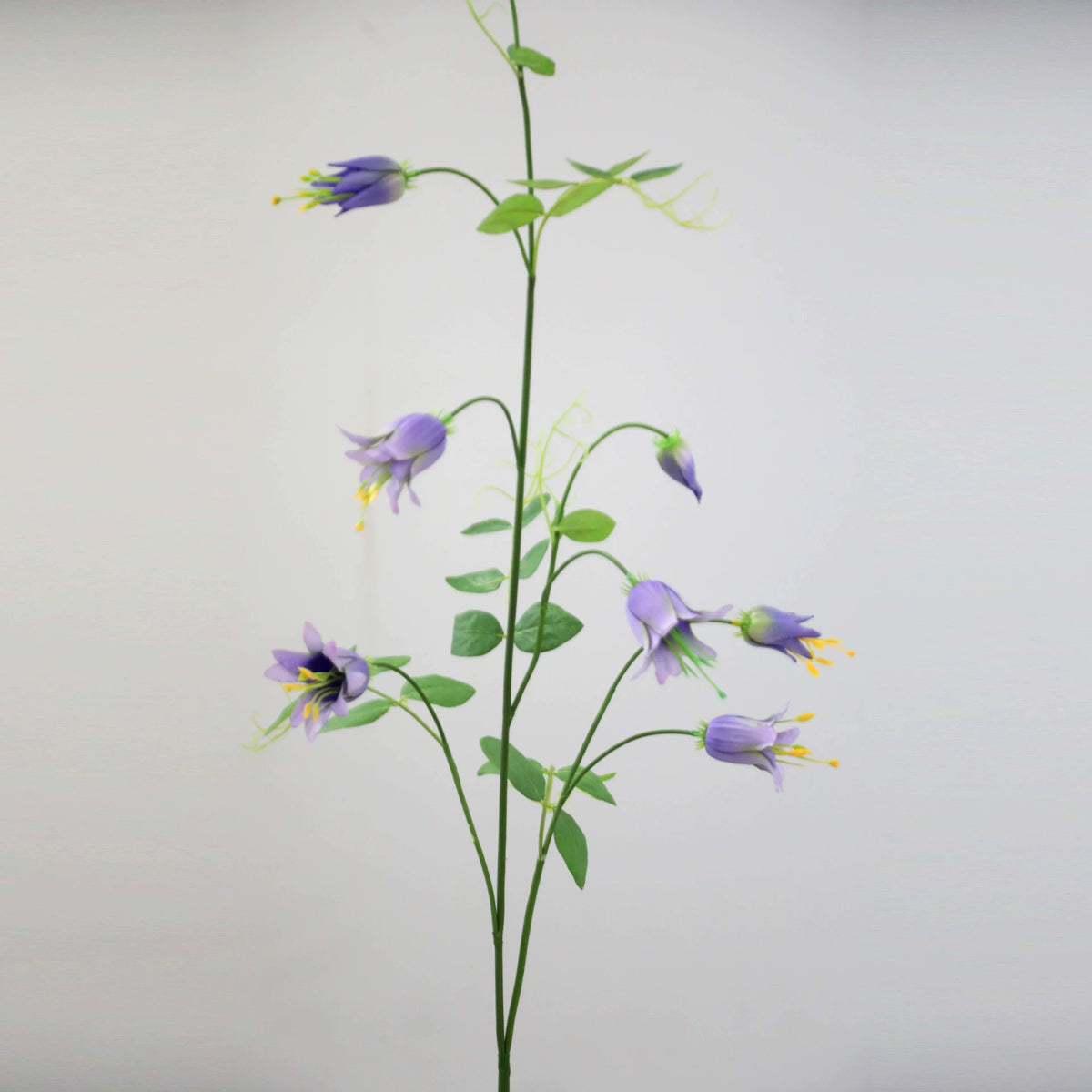 Artificial Clematis Bell Flowers, Single Stem with 8 Blooms, 41" Tall Silk Floral Arrangement for Home, Hotel & Wedding Decor