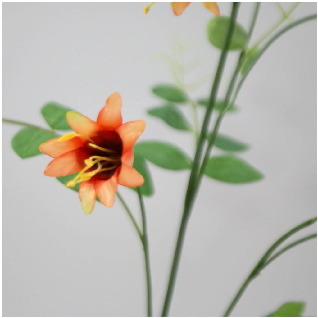 Artificial Clematis Bell Flowers, Single Stem with 8 Blooms, 41" Tall Silk Floral Arrangement for Home, Hotel & Wedding Decor