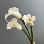 Artificial Calla Lily Single Stem, PU Material, 27" Tall, White/Black/Green/Orange, Elegant Floral Decor for Weddings, Hotels, Home Styling
