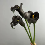 Artificial Calla Lily Single Stem, PU Material, 27" Tall, White/Black/Green/Orange, Elegant Floral Decor for Weddings, Hotels, Home Styling