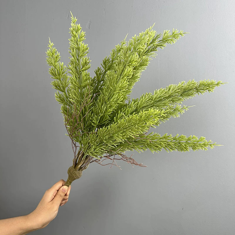 Artificial Foxtail Fern Bush, Realistic Persian Fern Plant, Tropical Greenery for Indoor Outdoor Decor, 22"