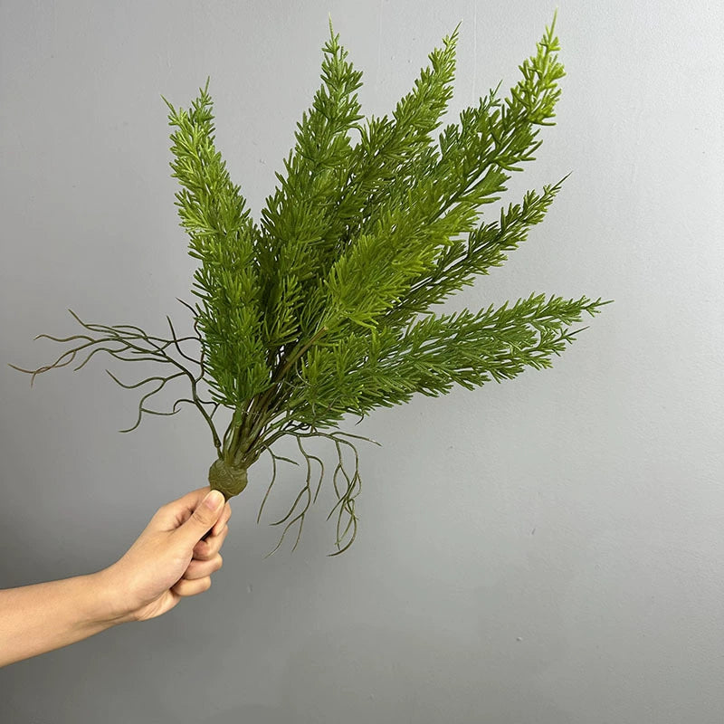 Artificial Foxtail Fern Bush, Realistic Persian Fern Plant, Tropical Greenery for Indoor Outdoor Decor, 22"