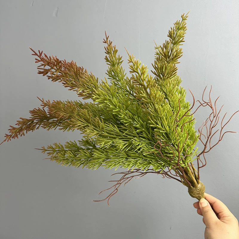 Artificial Foxtail Fern Bush, Realistic Persian Fern Plant, Tropical Greenery for Indoor Outdoor Decor, 22"