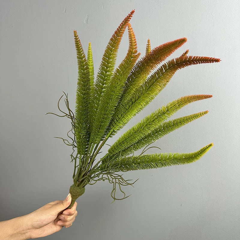 Artificial Foxtail Fern Bush, Realistic Persian Fern Plant, Tropical Greenery for Indoor Outdoor Decor, 22"