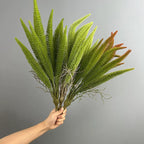 Artificial Foxtail Fern Bush, Realistic Persian Fern Plant, Tropical Greenery for Indoor Outdoor Decor, 22"