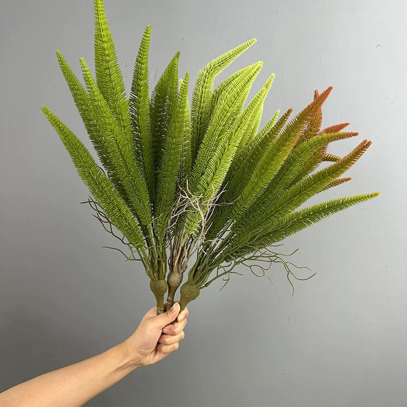 Artificial Foxtail Fern Bush, Realistic Persian Fern Plant, Tropical Greenery for Indoor Outdoor Decor, 22"