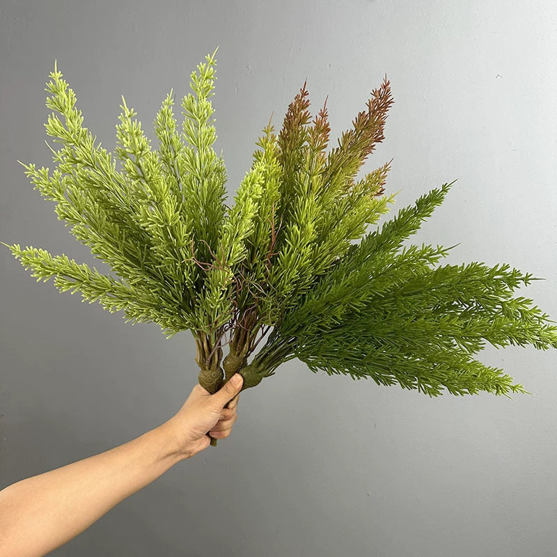 Artificial Foxtail Fern Bush, Realistic Persian Fern Plant, Tropical Greenery for Indoor Outdoor Decor, 22"